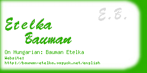 etelka bauman business card